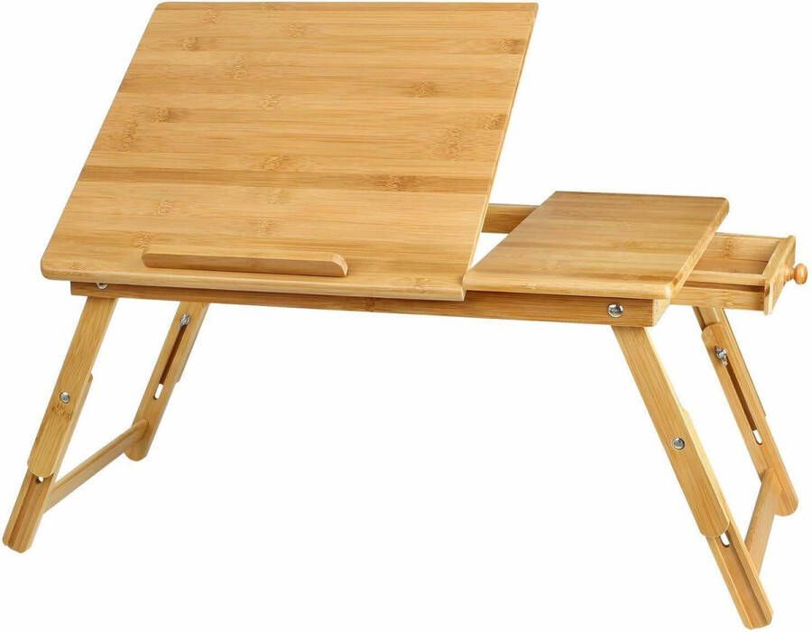 Hollands Plaza Bamboe Laptoptafel Bedtafel Banktafel Verstelbaar Laptopstandaard Ontbijttafel Hout