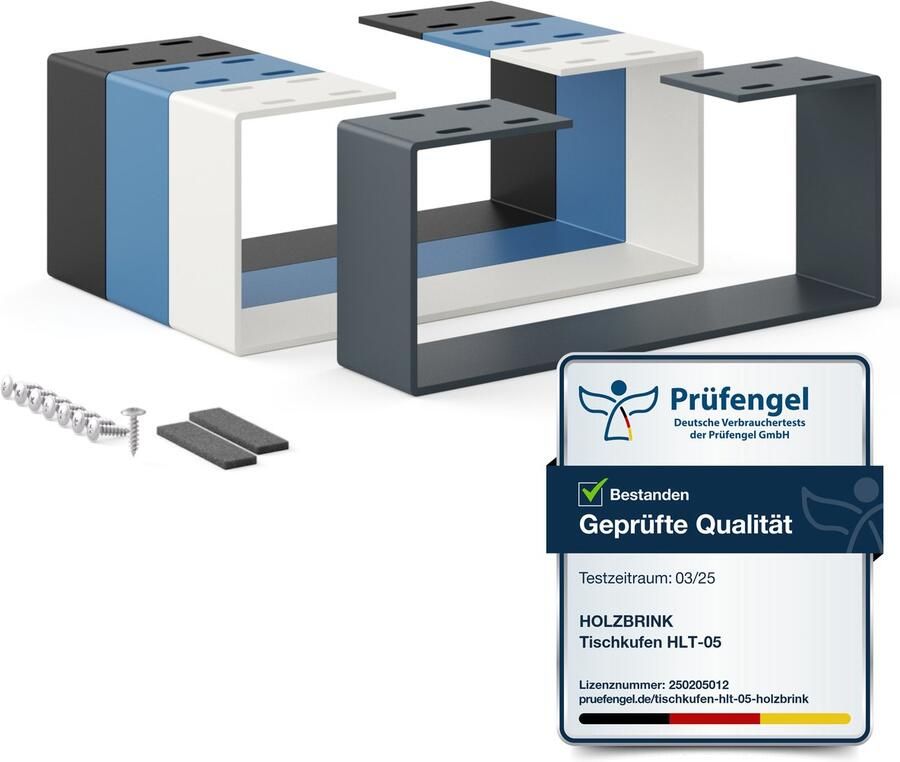 HOLZBRINK tafelpoten metaal grijs 1 stuk tafelonderstel voor salontafel eettafel bureau zitbank meubelpoot formaat: 37x15cm