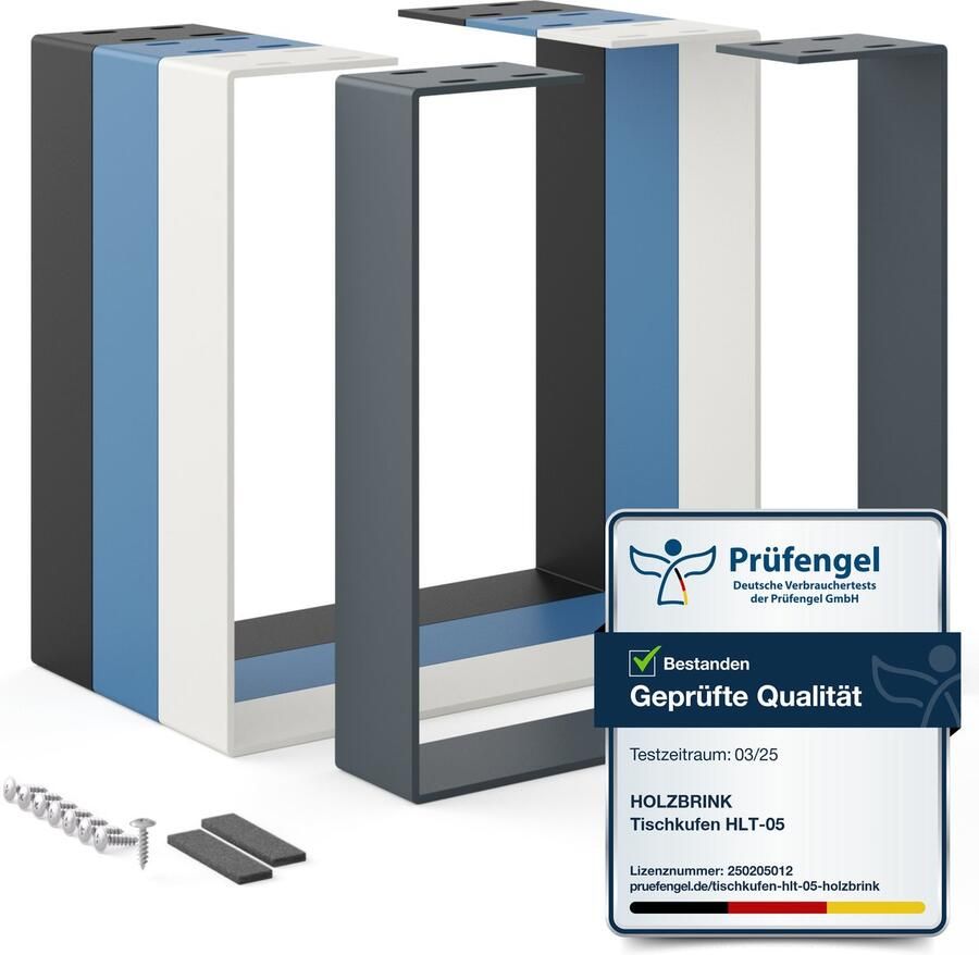 HOLZBRINK tafelpoten metaal grijs 1 stuk tafelonderstel voor salontafel eettafel bureau zitbank meubelpoot formaat: 40x43cm