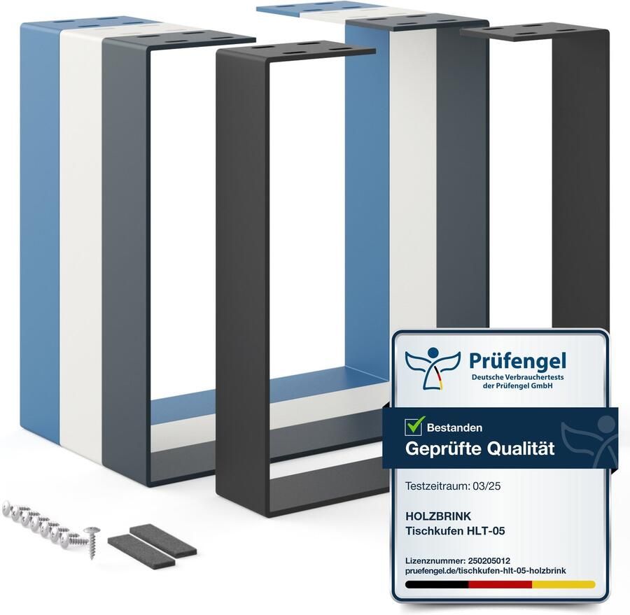 HOLZBRINK tafelpoten metaal zwart 1 stuk tafelonderstel voor salontafel eettafel bureau zitbank meubelpoot formaat: 40x43cm