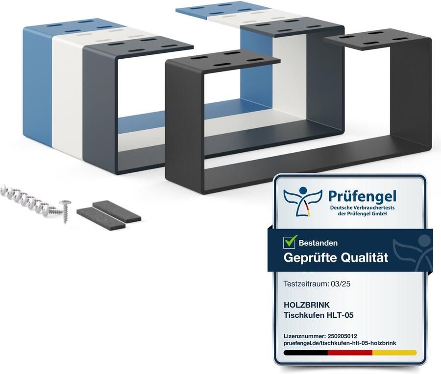 HOLZBRINK tafelpoten metaal zwart 1 stuk tafelonderstel voor salontafel eettafel bureau zitbank meubelpoot formaat: 37x15cm