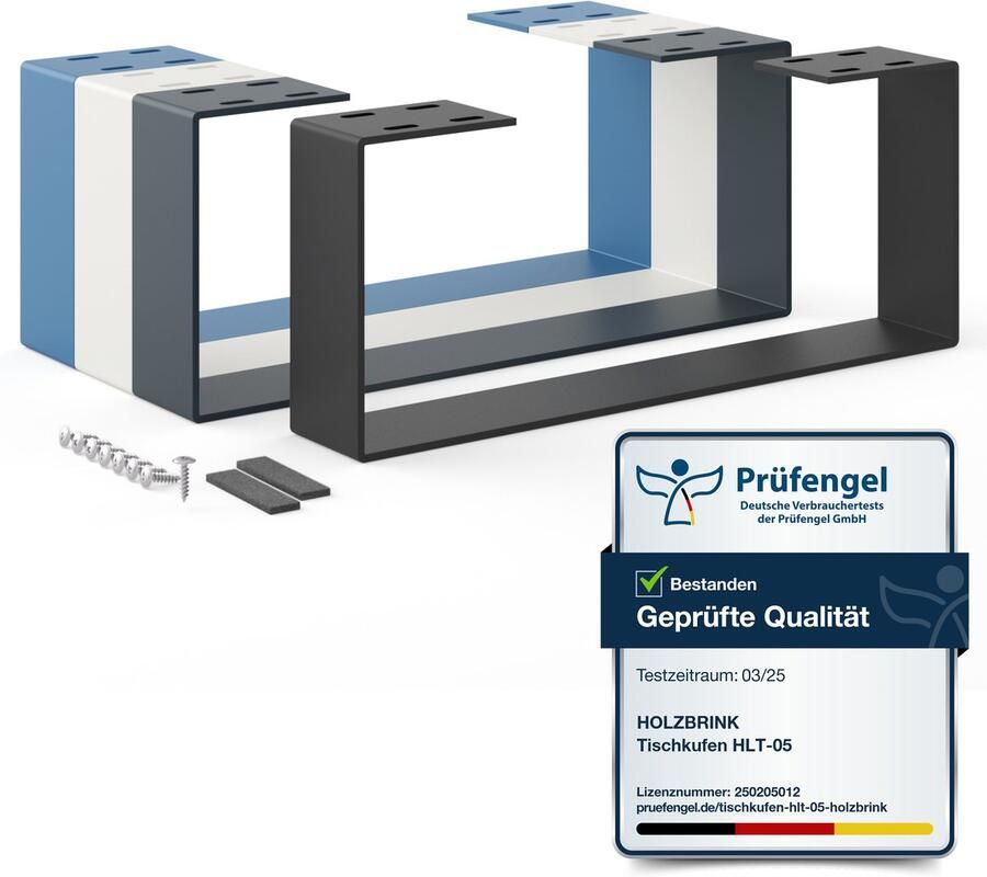 HOLZBRINK tafelpoten metaal zwart 1 stuk tafelonderstel voor salontafel eettafel bureau zitbank meubelpoot formaat: 50x20cm