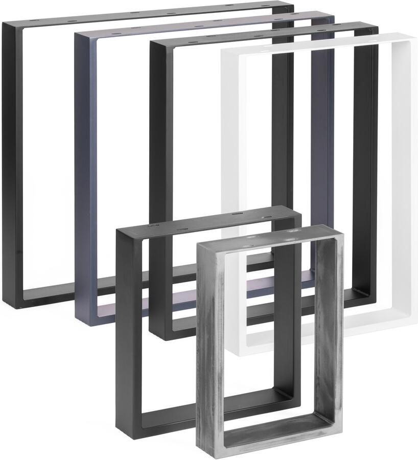 HOLZBRINK tafelpoten metaal wit tafelonderstellen tafelframe voor salontafel eettafel bureau zitbank 1 stuk meubelpoot 40 x 43 cm