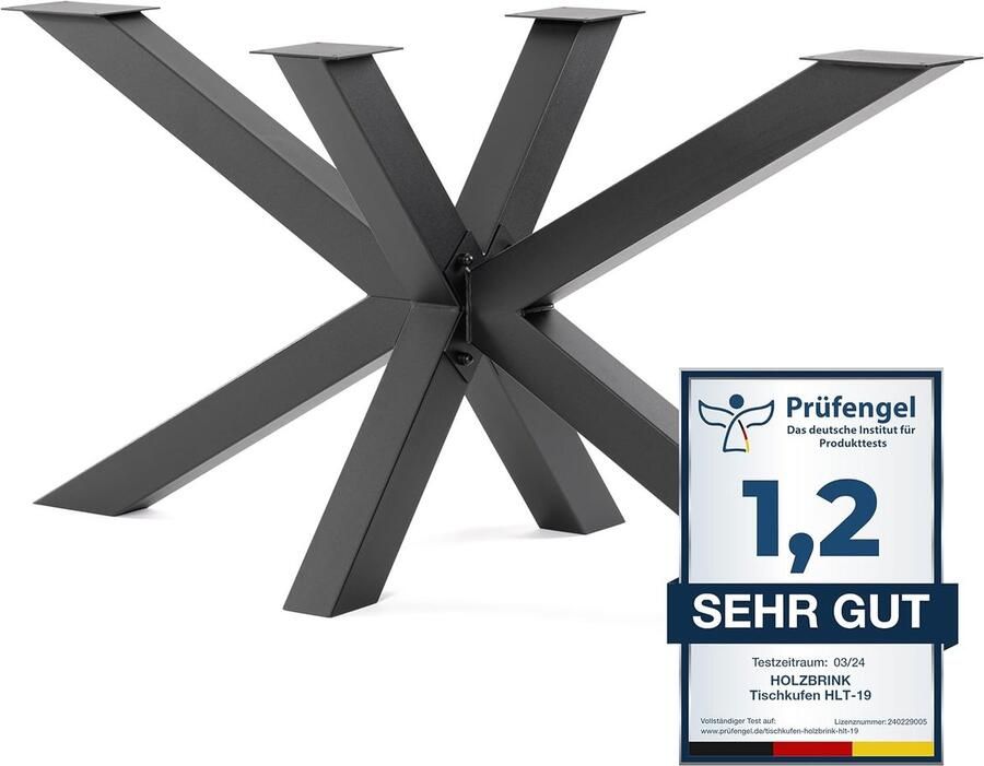 HOLZBRINK Tafelpoten van metaal tafelonderstel voor eettafel tuintafel vergadertafel 150x70x72 cm zwart 1 stuk HLT-19-J-EE-9005
