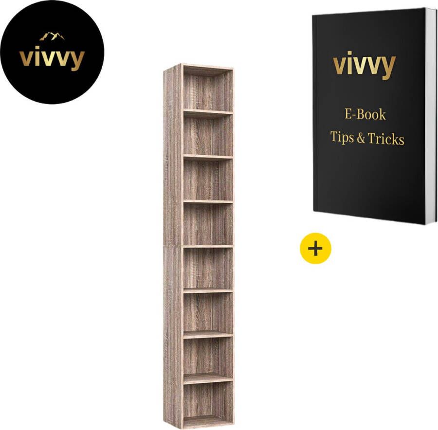 Homager Boekenrek Kindx Boekenrek Kinderkamer 2 In 1 Boekenkast Elegant 100% Tevredenheidsgarantie Eikenhout 30*23.5*180 Cm