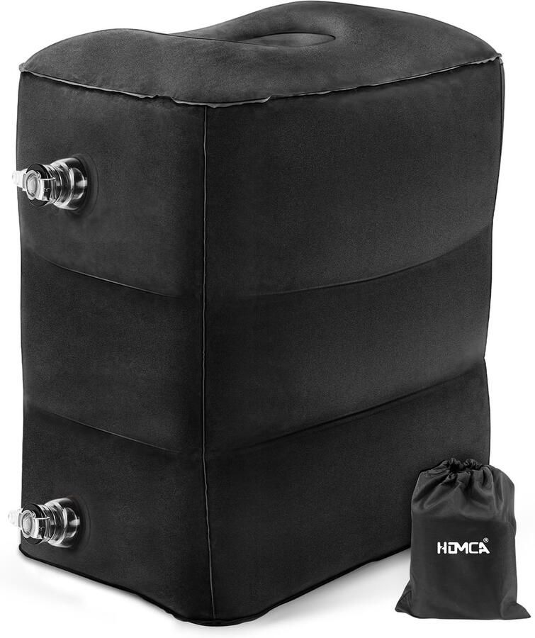 HOMCA Reis Voetsteunkussen Opblaasbaar Voetsteun Reiskussen Verstelbare Hoogte Kussen voor Voetsteun in Vliegtuigen Auto's Bussen Treinen Kantoor en Kinderen voor Slapen tijdens Lange Vlucht