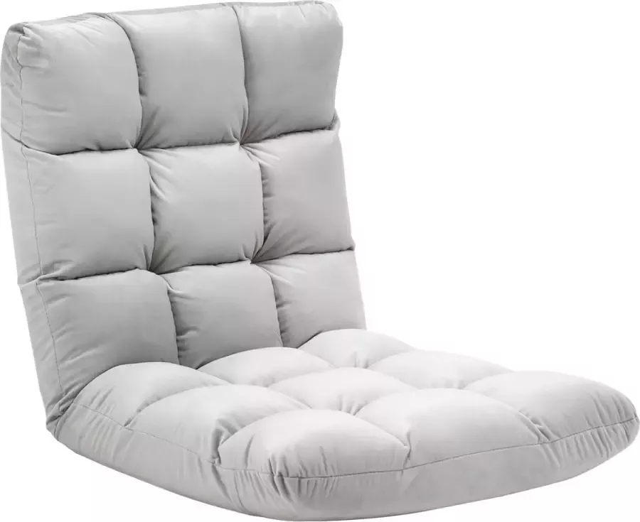 HOMdotCOM Vloerstoel 3-in-1Verstelbaar Grijs Metaal schuim 55 x 71 x 53 5 cm - Foto 3