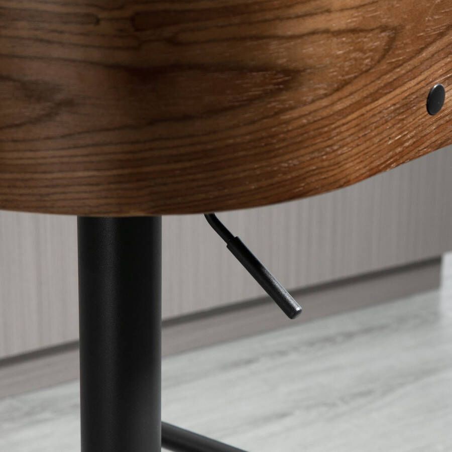 Homcom set van 2 barkrukken draaibaar in hoogte verstelbaar hout - Foto 2