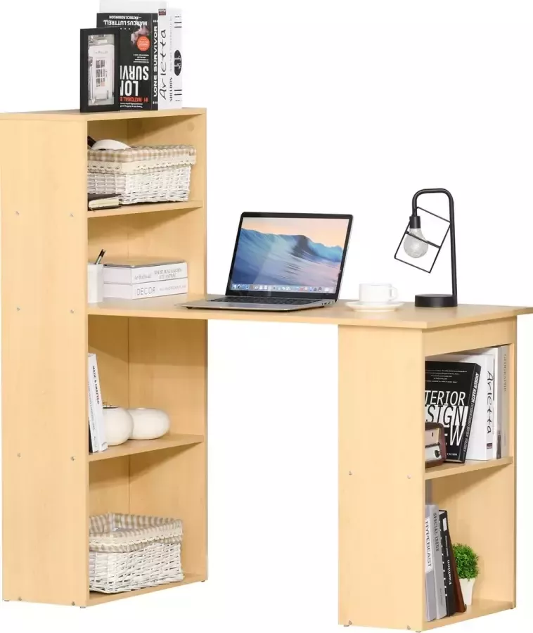 Homcom Bureau met kast kantoorkast computertafel werktafel laptoptafel 836-069-1 - Foto 2