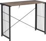 Homcom Bureau PC-tafel computertafel opklapbaar rustiek bruin + zwart 836-358 - Thumbnail 1