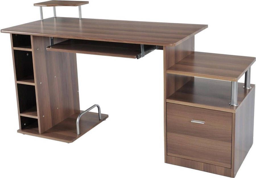 Homcom Computertafel bureau kantoortafel PC-tafel werktafel hout bruin A2-0082