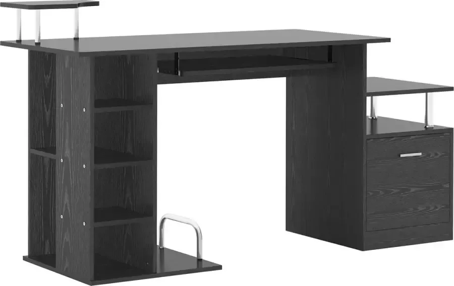 Homcom Computertafel bureau kantoortafel PC-tafel werktafel hout zwart 920-013n