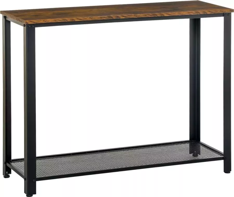 Homcom Consoletafel dressoirt bijzettafel met metalen legplank industriële stijl metaal 837-035