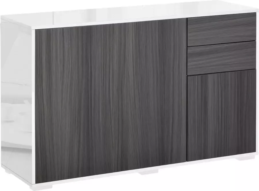 Homcom Dressoir keukenkast 2 lades 3 deuren woonkamer badkamer 838-077