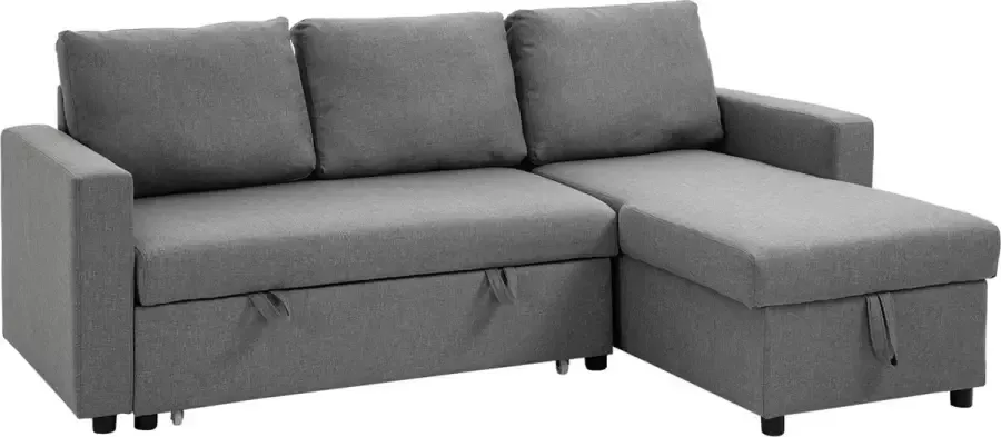 Homcom Sofabedset Polyester met linnenlook schuim 211 5B x 146D x 85H cm Lichtgrijs