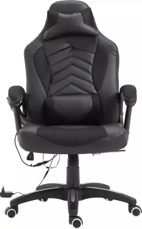 HOMdotCOM Bureaustoel ergonomisch gamingstoel met massagefunctie zwart - Foto 5