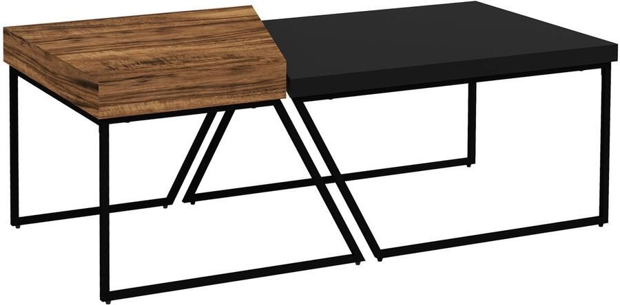 Homcom Salontafel 2 bijzettafels beschermende vloerbeschermers