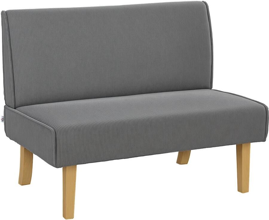 Homcom -2 Sitzer Sofa-Polyester-110L x 62B x 85H cm-Grau