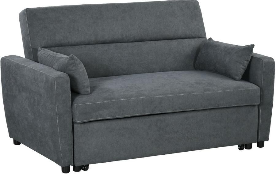 Homcom 2-Zits Slaapbank Verstelbaar met Opbergruimte Grijs