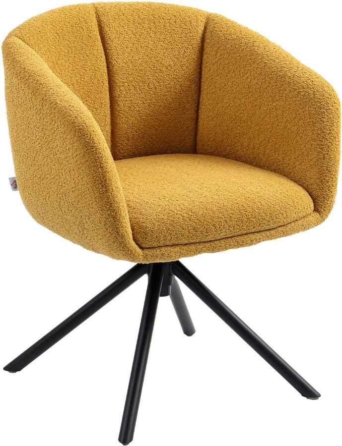 Homcom accent chair fauteuil 58 5x59x78 5H cm geel