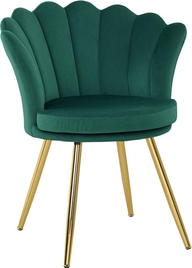 Homcom -Accentstoel-67x64x77cm-100% Polyester Fluweel-Groen