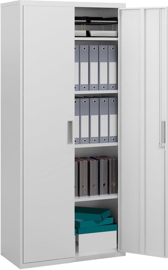 Homcom archiefkast staal 80 L × 40 B × 180 H cm wit