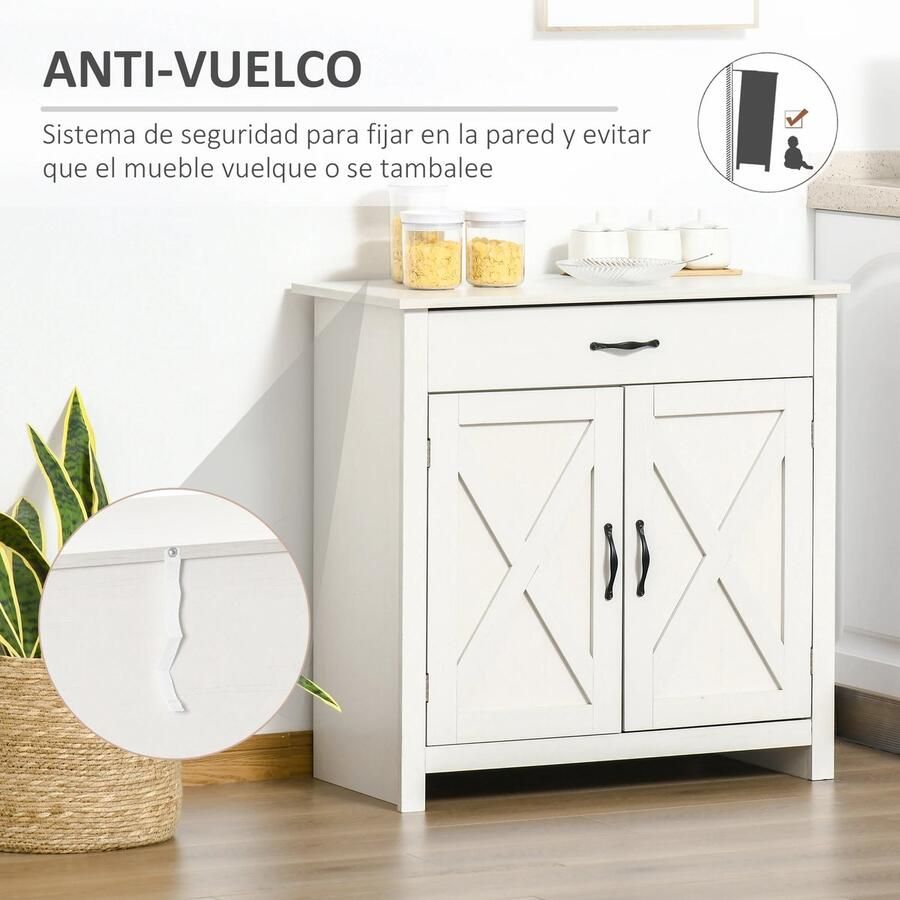 Homcom VidaLuxe Badkamerkast Keukenkast Keuken Dressoir Badkamer Kast Badkamer Kastje Kasten Kastje Badkamerkastje Badkamer Kastje Kast Badkamer Badkamerkast Badkamer Accessoires Badkamermeubel Badkamermeubels - Foto 2