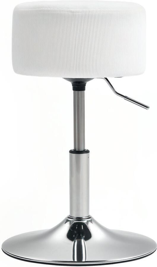 Homcom Barkruk Ø38x52-66 cm Wit Polyester en Staal