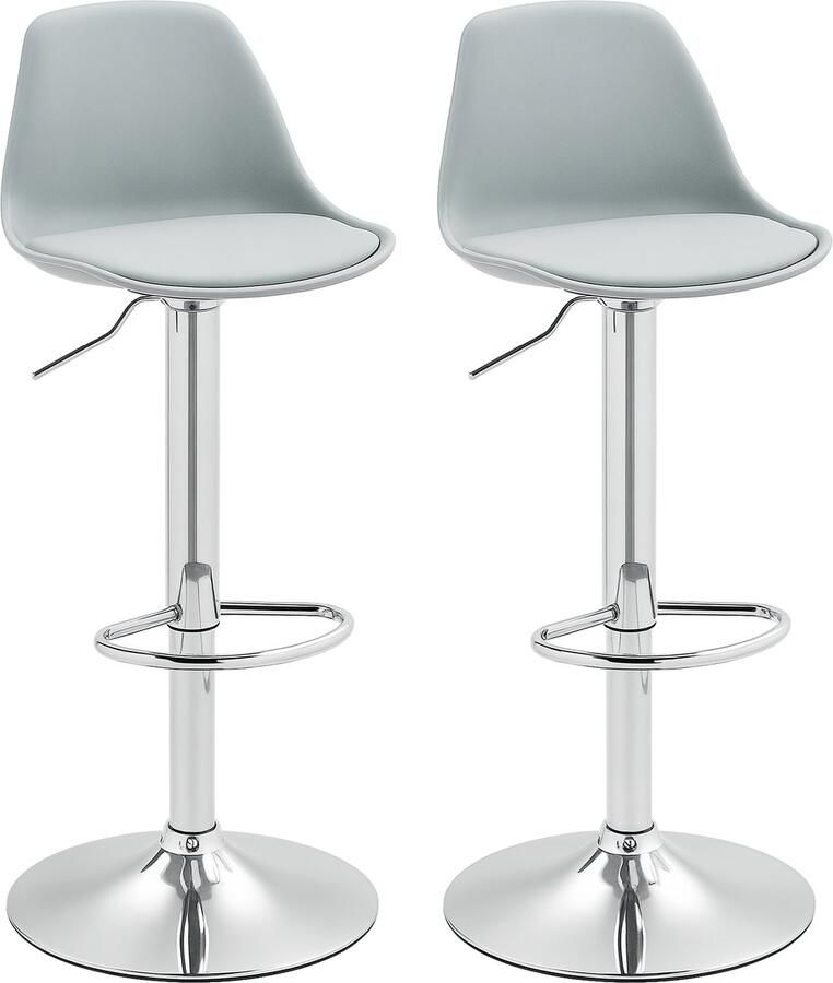 Homcom -Barhocker-Kunstleder-38L x 42B x 82-104H cm-Grau