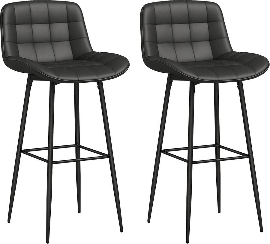 Homcom -Barhocker-Kunstleder Schaumstoff-48 5L x 48B x 98H cm-Dunkelgrau