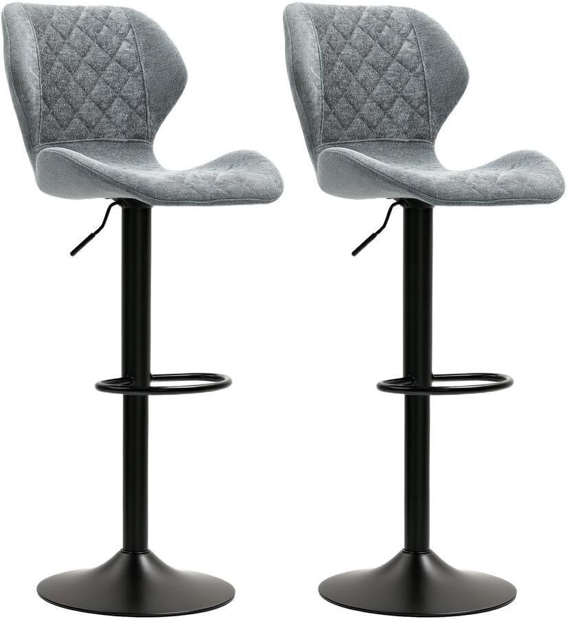 Homcom -Barhocker-Polyester-51 5L x 48B x 91-112H m-Dunkelgrau