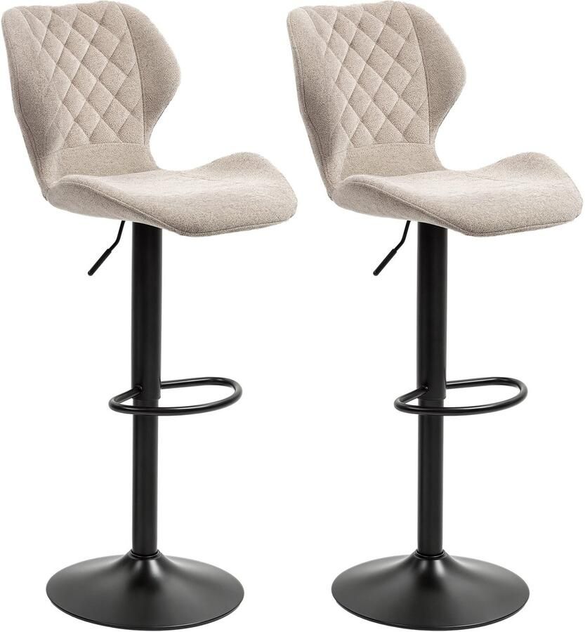 Homcom -Barhocker-Polyester-51 5L x 48B x 91-112H m-Braun