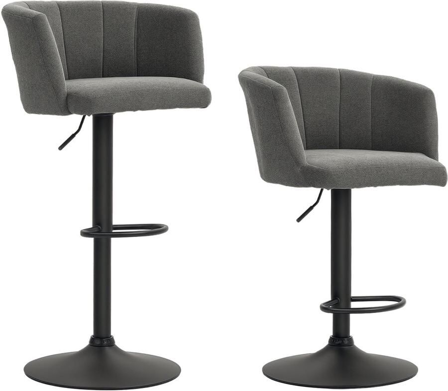 Homcom -Barhocker-Polyester Schaumstoff-59L x 53B x 89-110H cm-Dunkelgrau