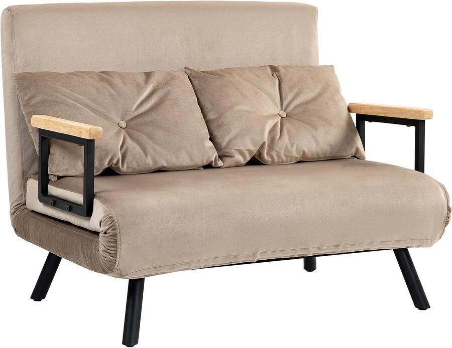 Homcom Bedbank Verstelbare rugleuning wasbaar met armleuningen