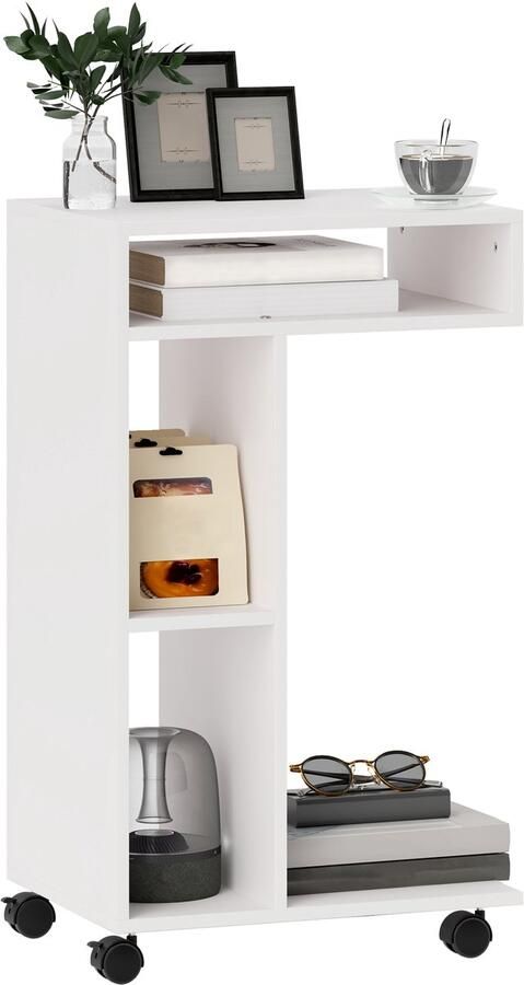 Homcom Bijzettafel Spaanplaat 40L x 30B x 69H cm Wit