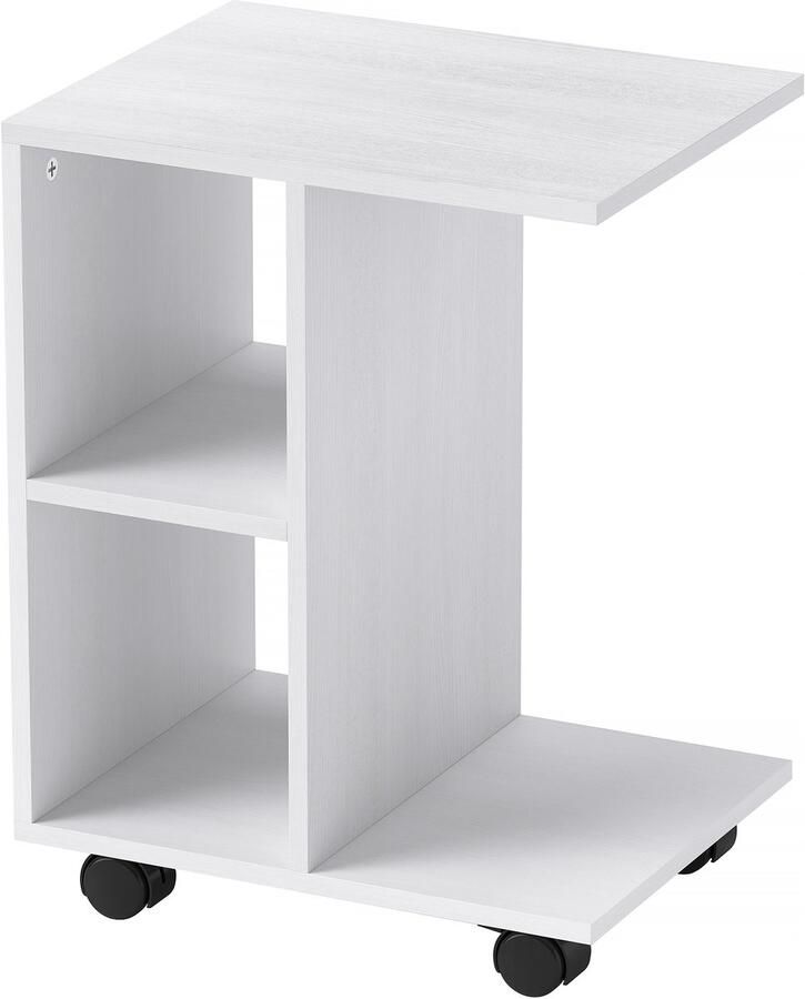 Homcom Bijzettafel Spaanplaat 45L x 35B x 58H cm Wit - Foto 2