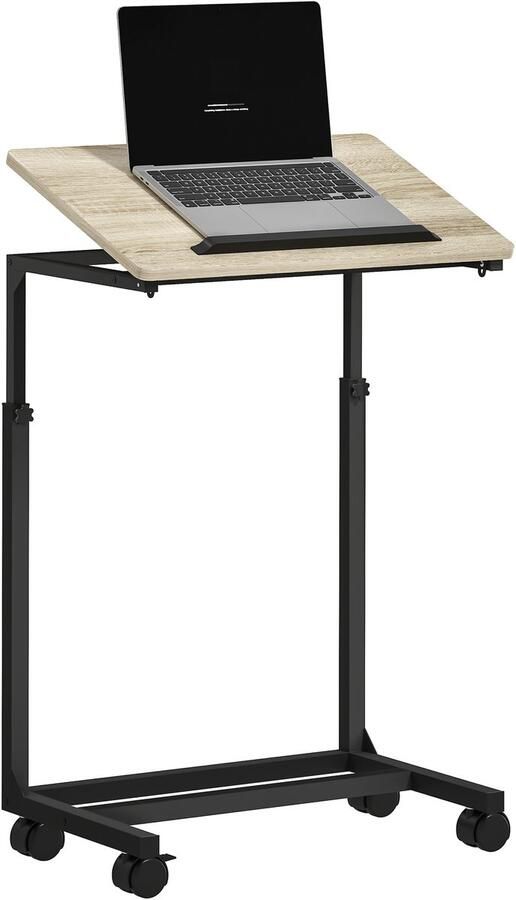 Homcom Bijzettafel Spaanplaat Metaal Eiken