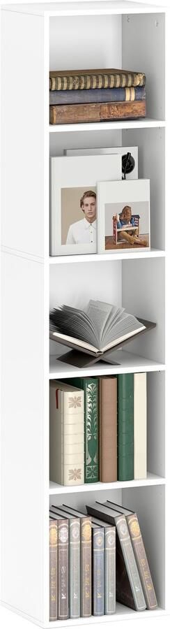 Homcom -Bücherregal-Spanplatte-30L x 24B x 133 5H cm-Weiß