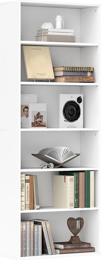 Homcom -Bücherregal-Spanplatte-60L x 24B x 158 5H cm-Weiß