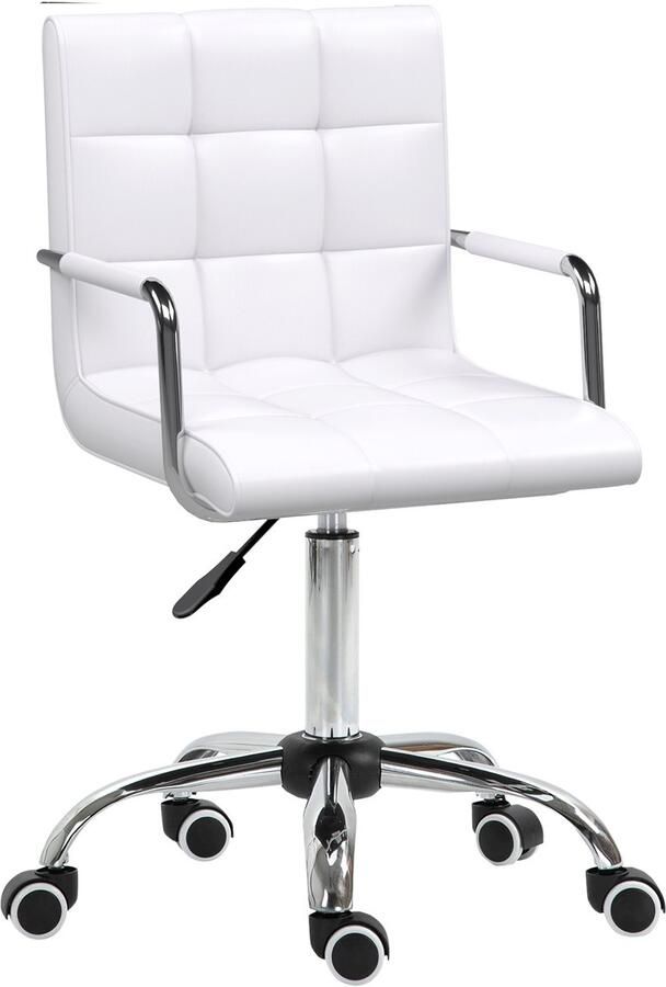 Homcom kantoorstoel draaistoel cosmetische kruk met wielen draaikruk werkkruk directiestoel stoel bureaustoel (model 2)
