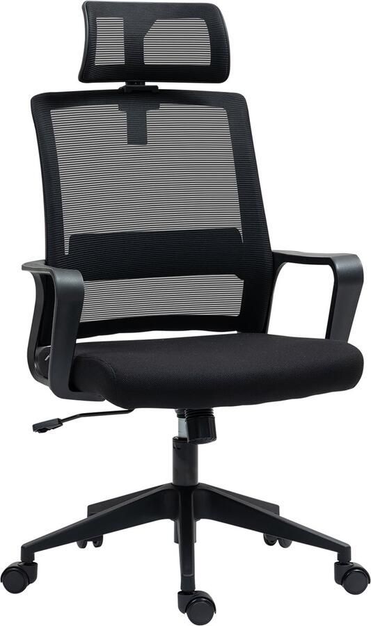 Homcom Bureaustoel met hoofdsteun instelbaar met kantelfunctie