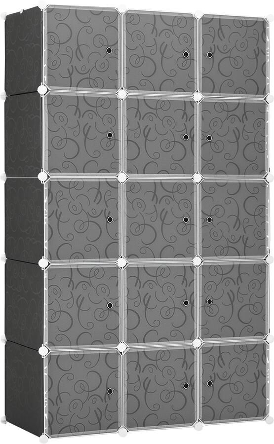 Homcom DIY Kledingkast Kunststof Metaal Zwart