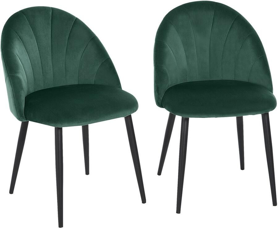 Homcom -Esszimmerstuhl-Samt Metall-52B x 54T x 79H cm-Grün