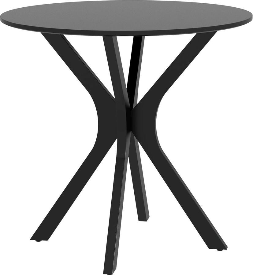 Homcom eettafel MDF staal Ø78 x 75H cm zwart