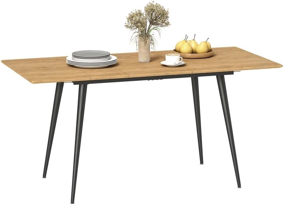 Homcom eettafel uitschuifbaar voor 6–8 personen met stalen poten - Foto 2