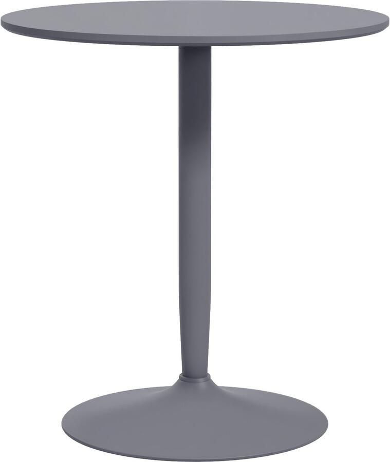 Homcom eettafel van MDF en staal 70L x 70B x 75H cm grijs