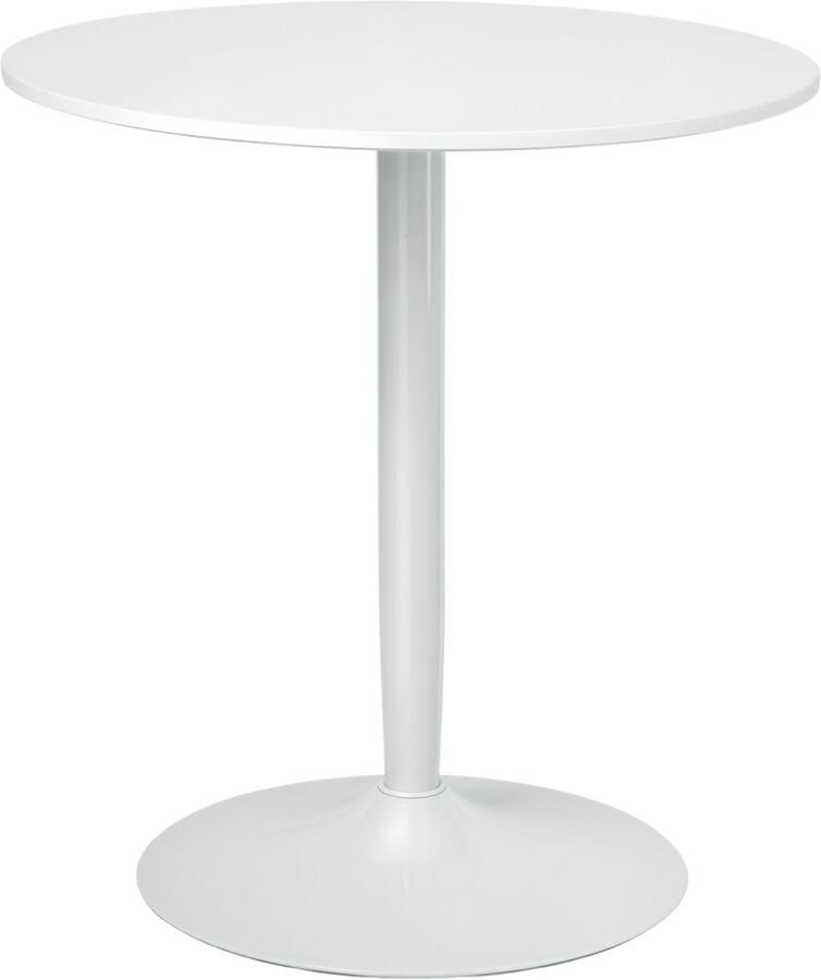 Homcom Eettafel van MDF en Staal 70L x 70B x 75H cm Wit