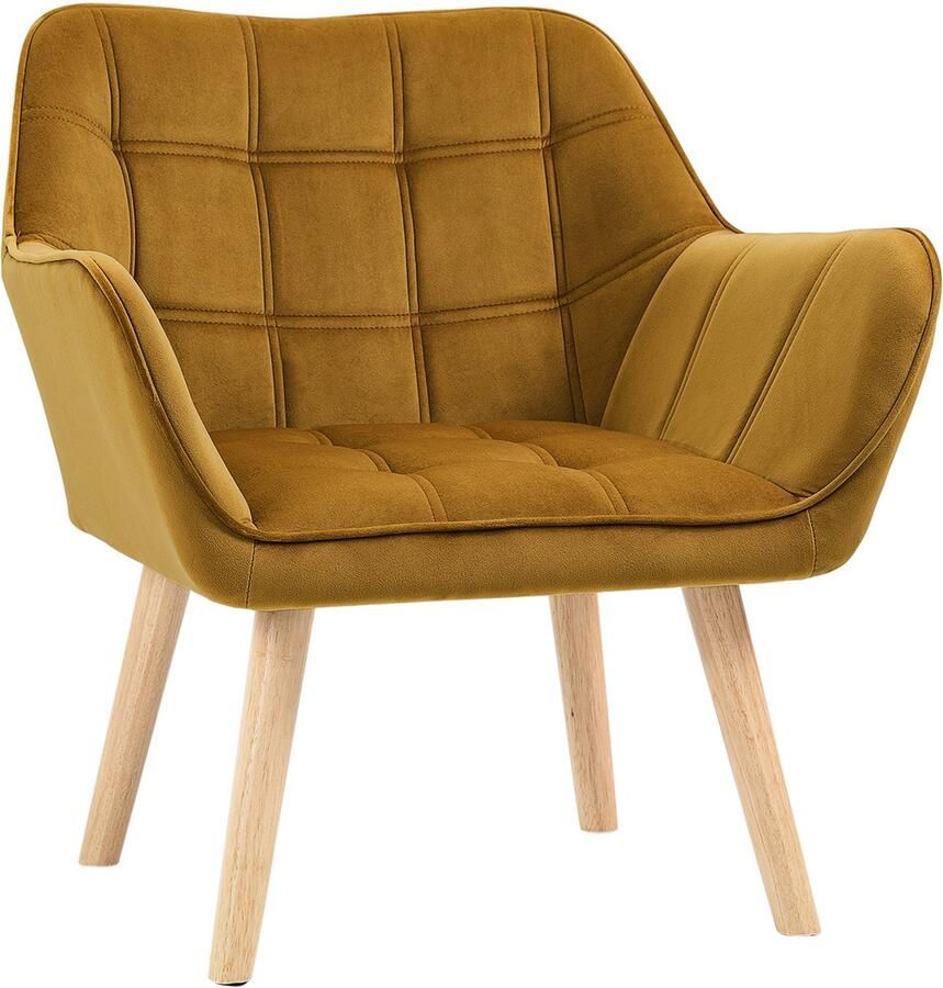 Homcom fauteuil fluweellook duurzaam skandi design