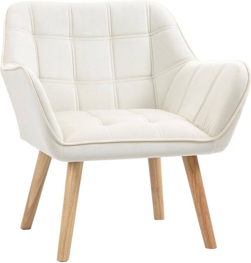 Homcom fauteuil fluweellook duurzaam skandi design