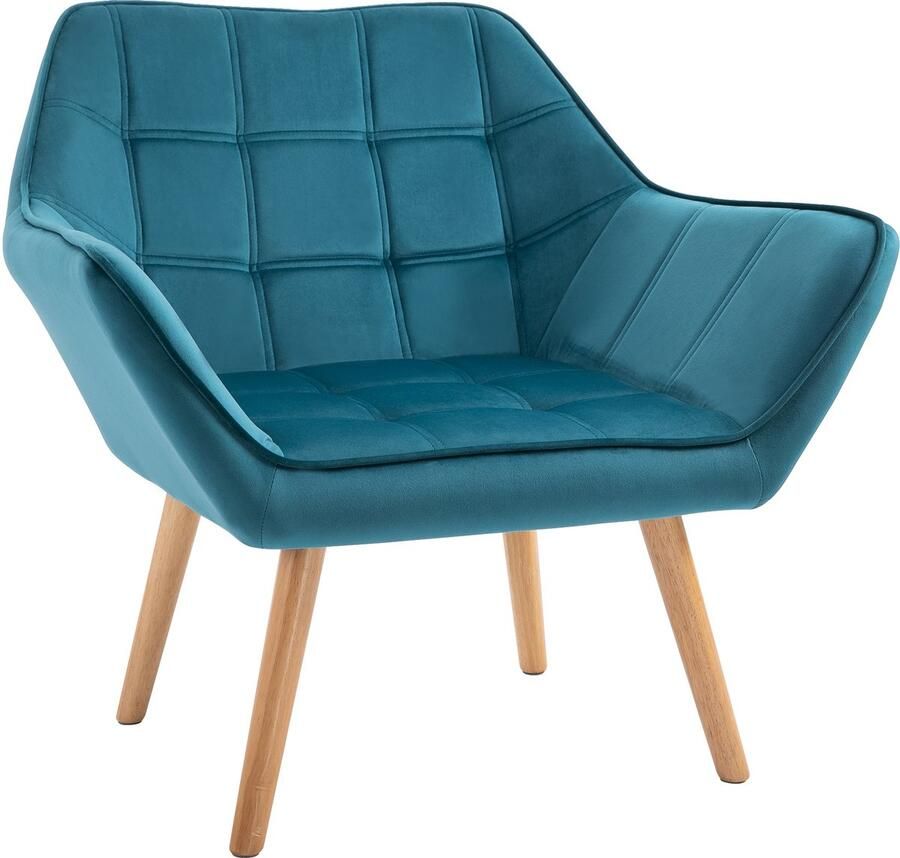 Homcom fauteuil fluweellook duurzaam skandi design